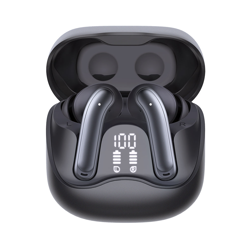 Handsfree Bluetooth Techsuit CW5 EchoFit Pro, TWS, ANC, MultiPoint, Čierna