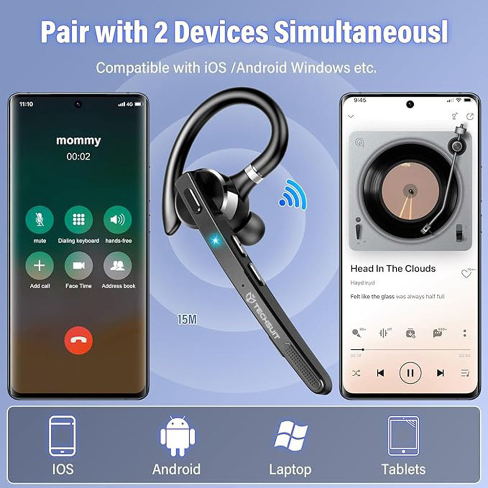 Handsfree Bluetooth Techsuit G9 TalkZen, A2DP, Čierna