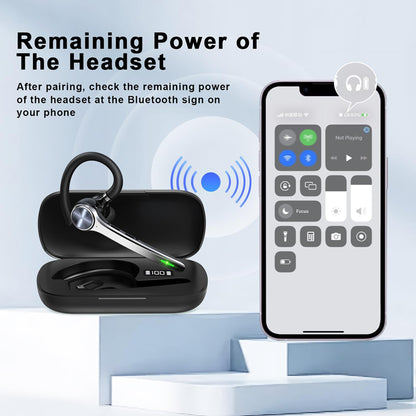 Bluetooth headset Techsuit Hearyo A6L pre call centrum, čierna