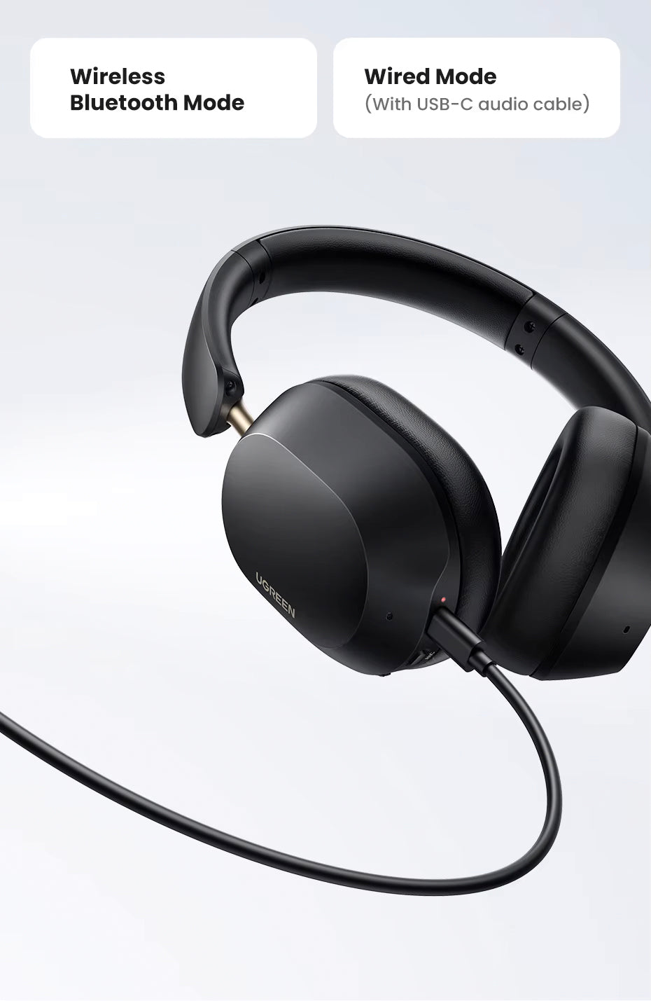 Handsfree Bluetooth UGREEN HP203, A2DP, ANC, Čierna