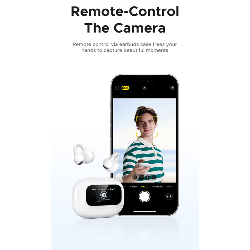 Handsfree Bluetooth UGREEN S6 ClipBuds Magic WS208, TWS, Biela