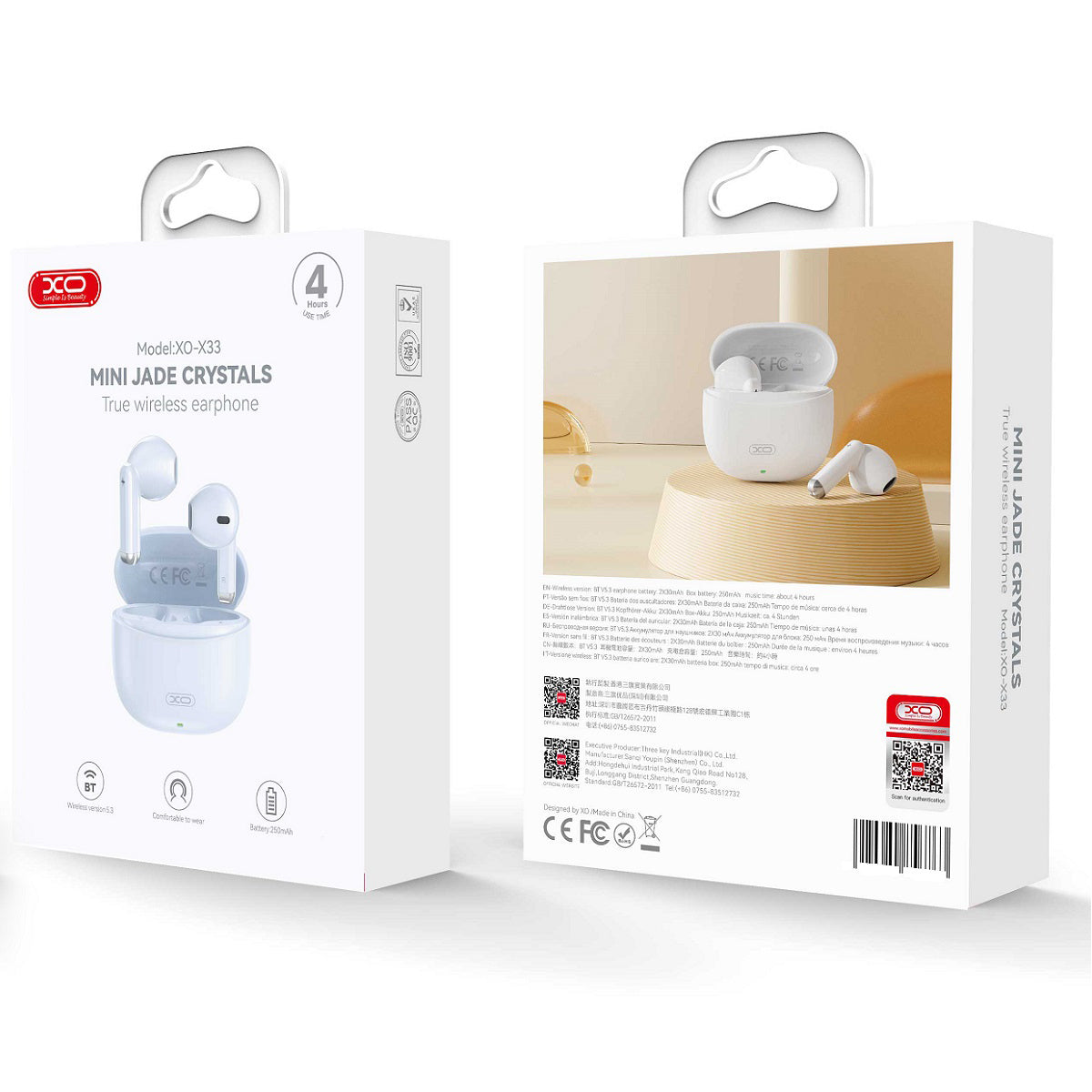 Handsfree Bluetooth XO Design X33, TWS, Modrá