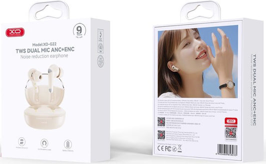 Handsfree Bluetooth XO Design G28, TWS, Béžová