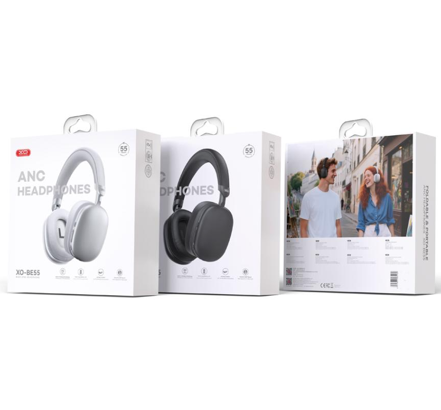 Handsfree Bluetooth XO Design BE55, A2DP, ANC, Strieborná