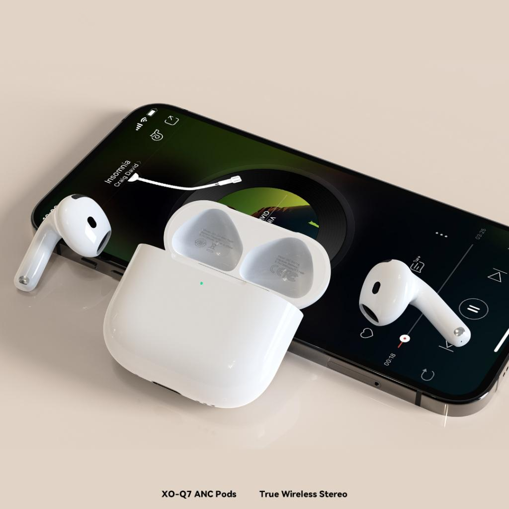 Handsfree Bluetooth XO Design Q7 Pods, TWS, ANC, Biela