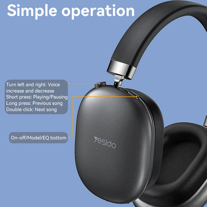 Handsfree Bluetooth Yesido EP05, A2DP, ANC, Čierna