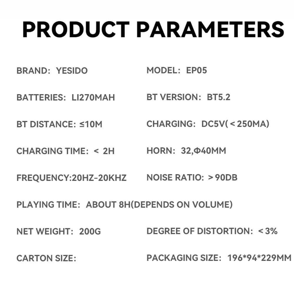 Handsfree Bluetooth Yesido EP05, A2DP, ANC, Čierna
