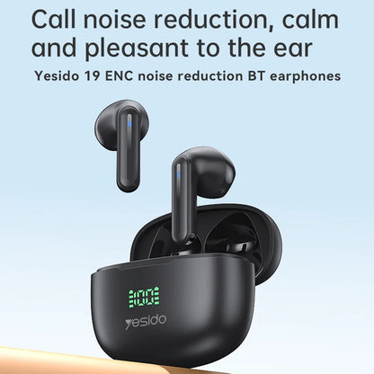 Handsfree Bluetooth Yesido TWS19, TWS, Čierna