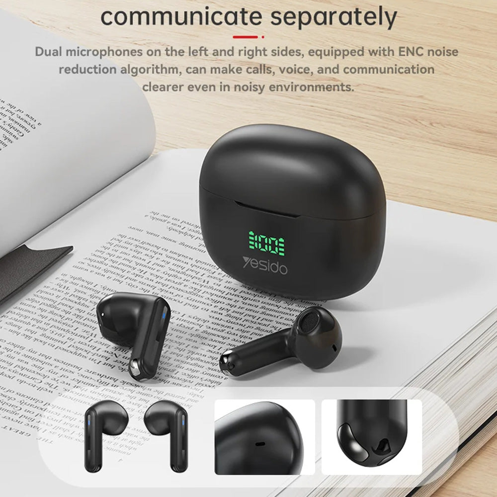 Handsfree Bluetooth Yesido TWS19, TWS, Čierna