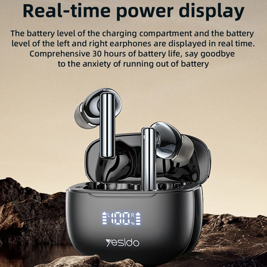 Handsfree Bluetooth Yesido TWS23, TWS, ANC, Čierna