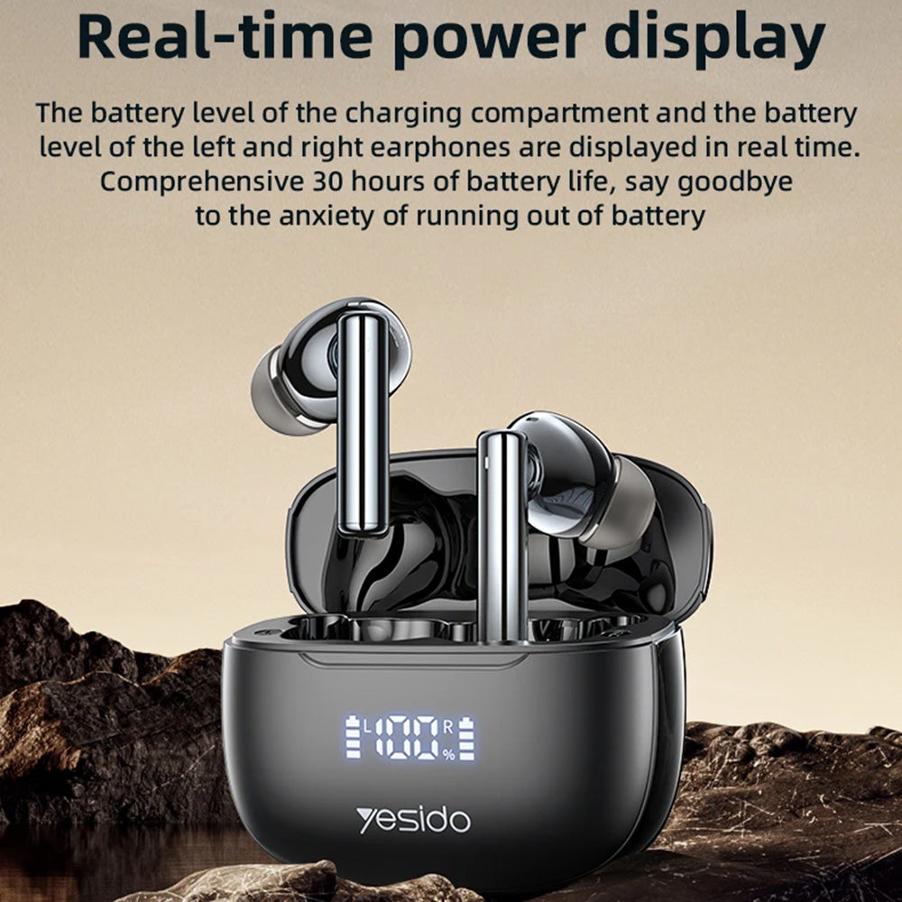 Handsfree Bluetooth Yesido TWS23, TWS, ANC, Čierna