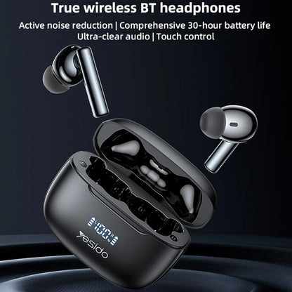 Handsfree Bluetooth Yesido TWS23, TWS, ANC, Čierna