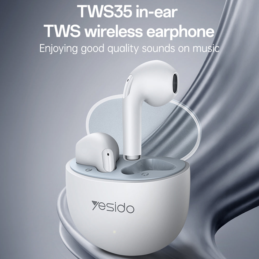 Handsfree Bluetooth Yesido TWS35, TWS, Biely