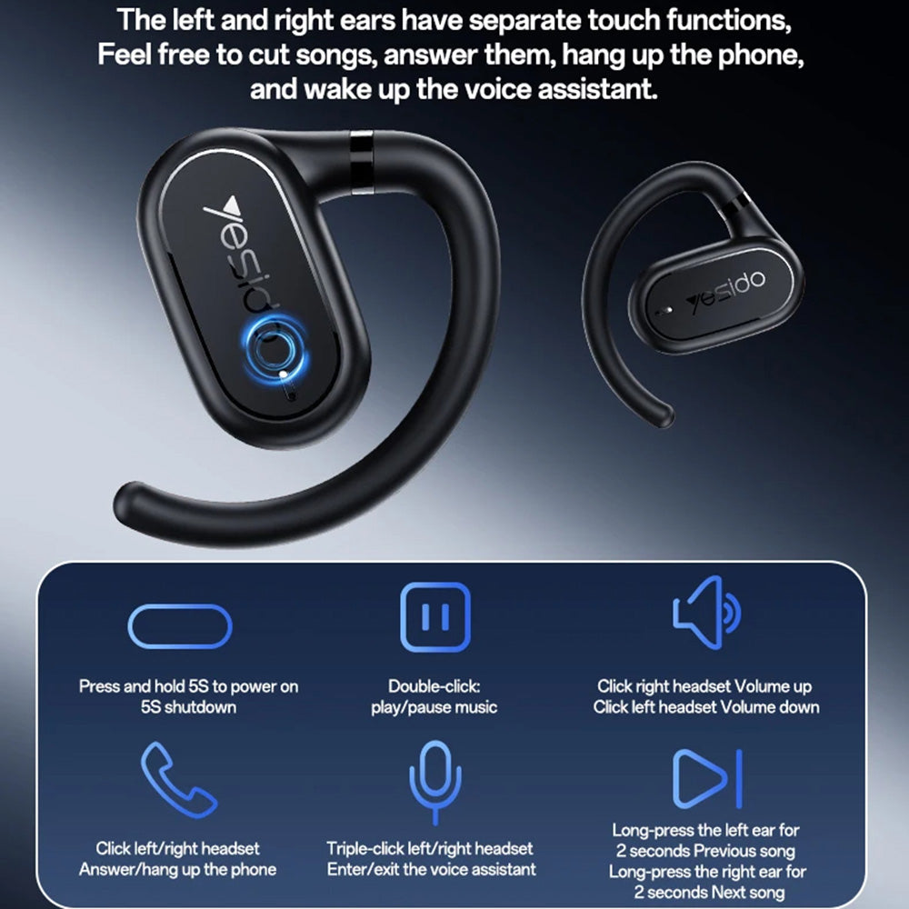 Handsfree Bluetooth Yesido YSP25, TWS, Čierna