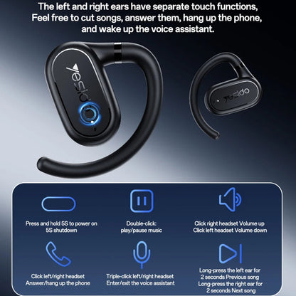 Handsfree Bluetooth Yesido YSP25, TWS, Čierna