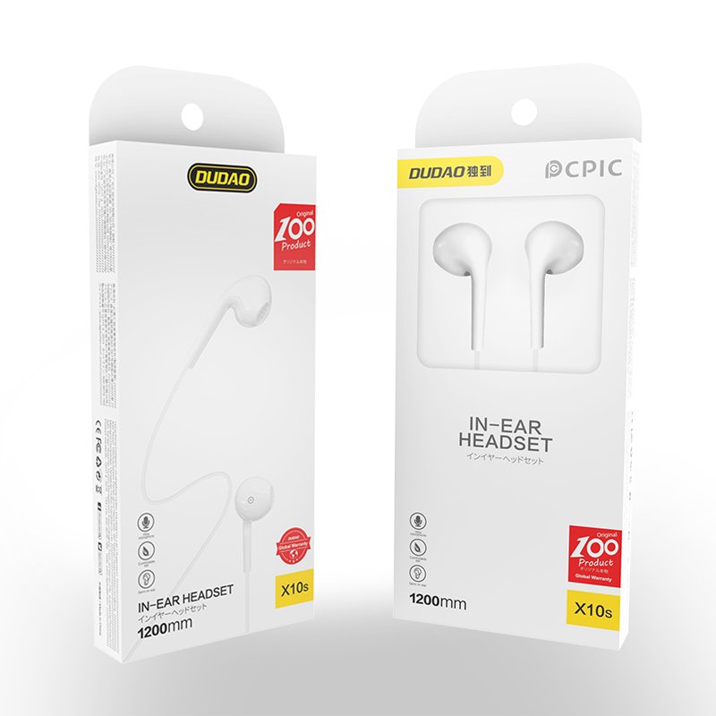 Handsfree 3.5mm Dudao X10S, Biela