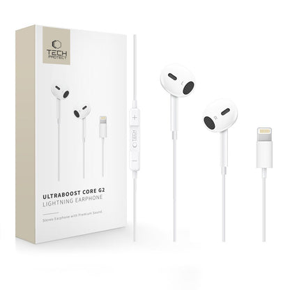 Handsfree Lightning Tech-Protect Ultraboost Core G2, Biela