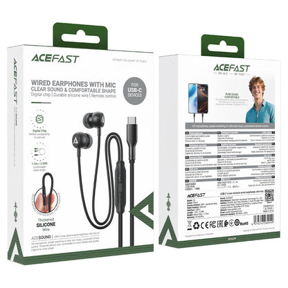 Handsfree USB-C Acefast L8, 1.2m, Sivá