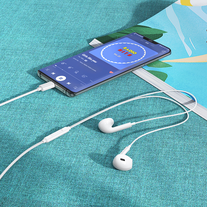 Handsfree USB-C Borofone BM100 Max Fuente, Biela