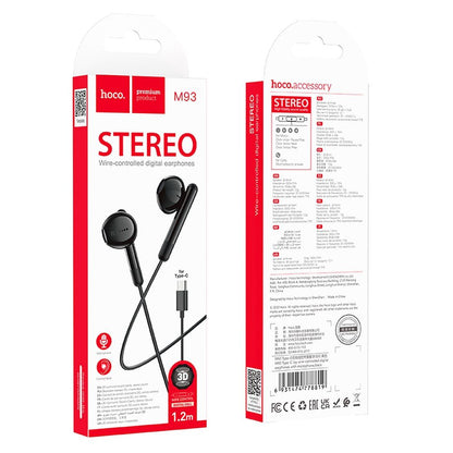 Handsfree USB-C HOCO M93, Čierna