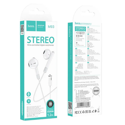 Handsfree USB-C HOCO M93, White