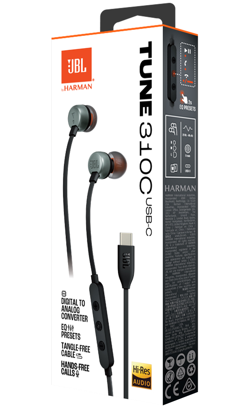 Handsfree USB-C JBL Tune 310C, Čierna JBLT310CBLK
