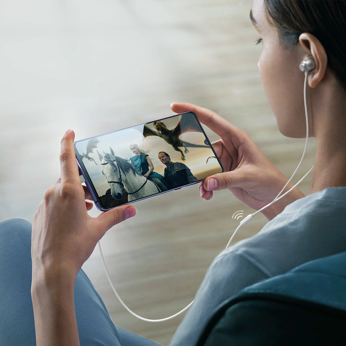 Handsfree USB-C Joyroom JR-EC06, Strieborný