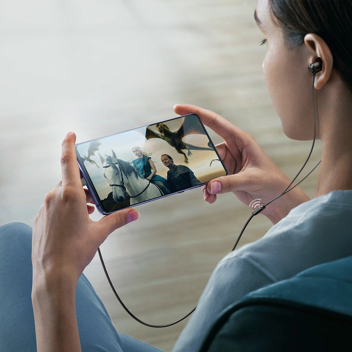 Handsfree USB-C Joyroom JR-EC06, Sivá