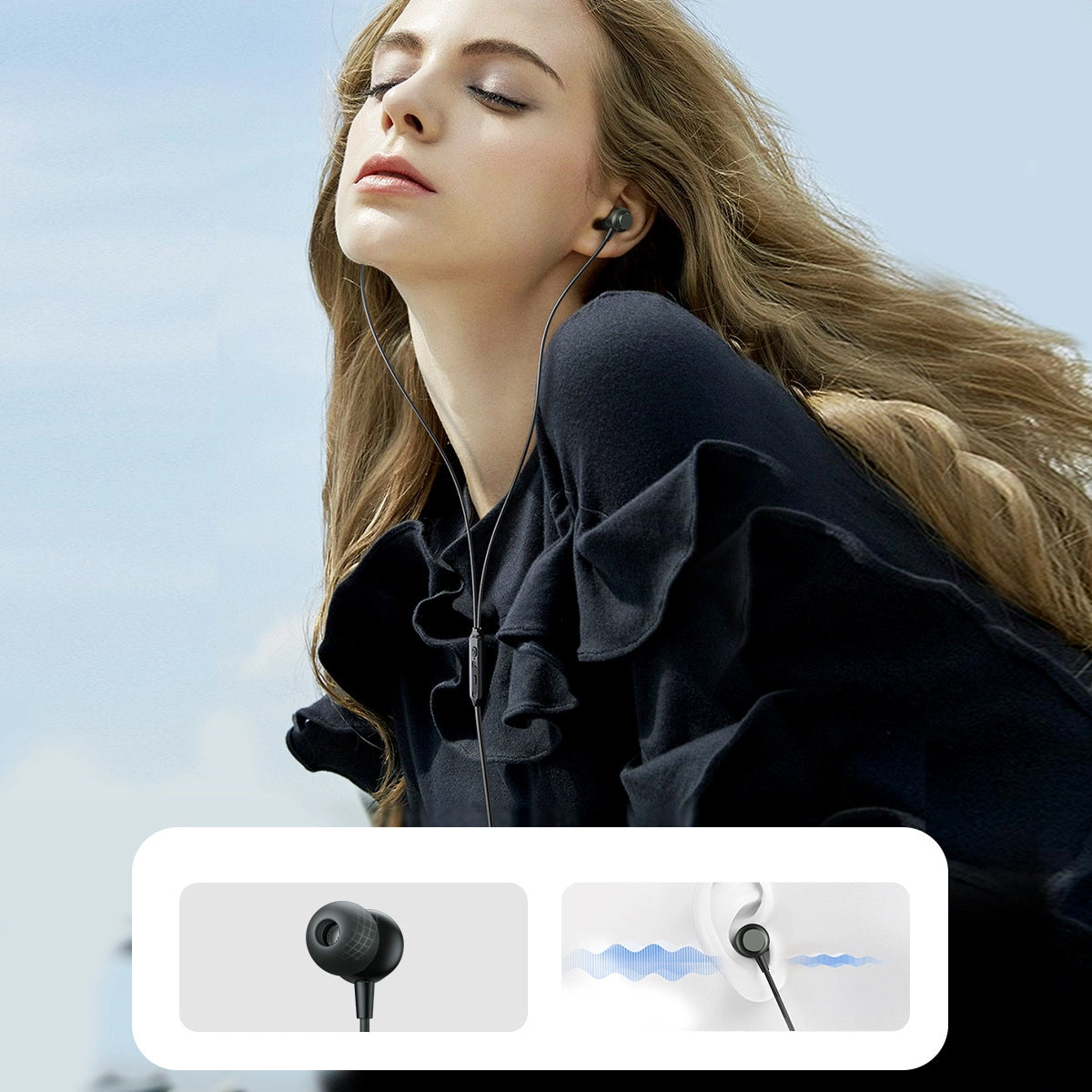 Handsfree USB-C Joyroom JR-EC06, Sivá