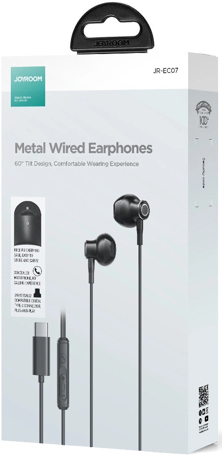 Handsfree USB-C Joyroom JR-EC07, Čierna