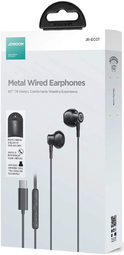 Handsfree USB-C Joyroom JR-EC07, Čierna