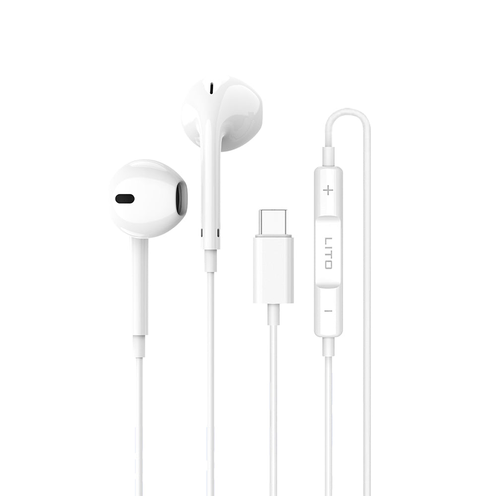 Handsfree USB-C Lito LF01T, Biela