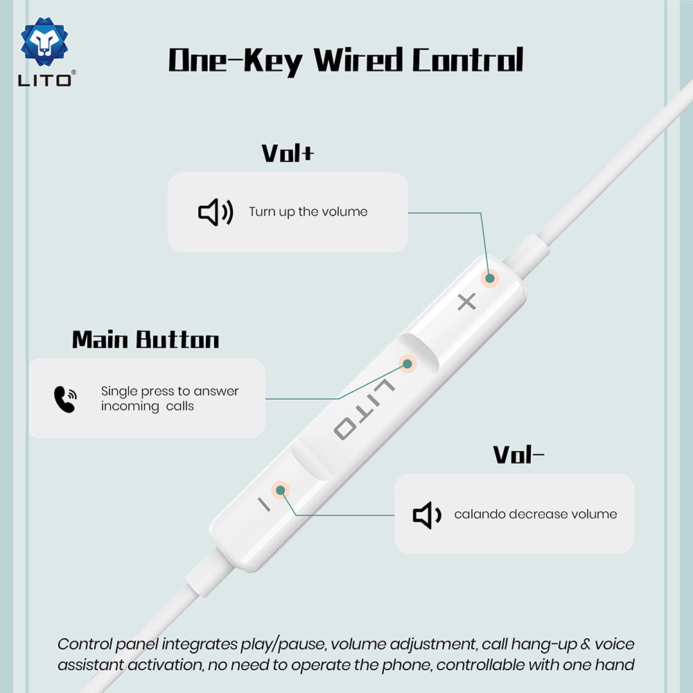 Handsfree USB-C Lito LF01T, Biela