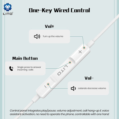 Handsfree USB-C Lito LF01T, Biela