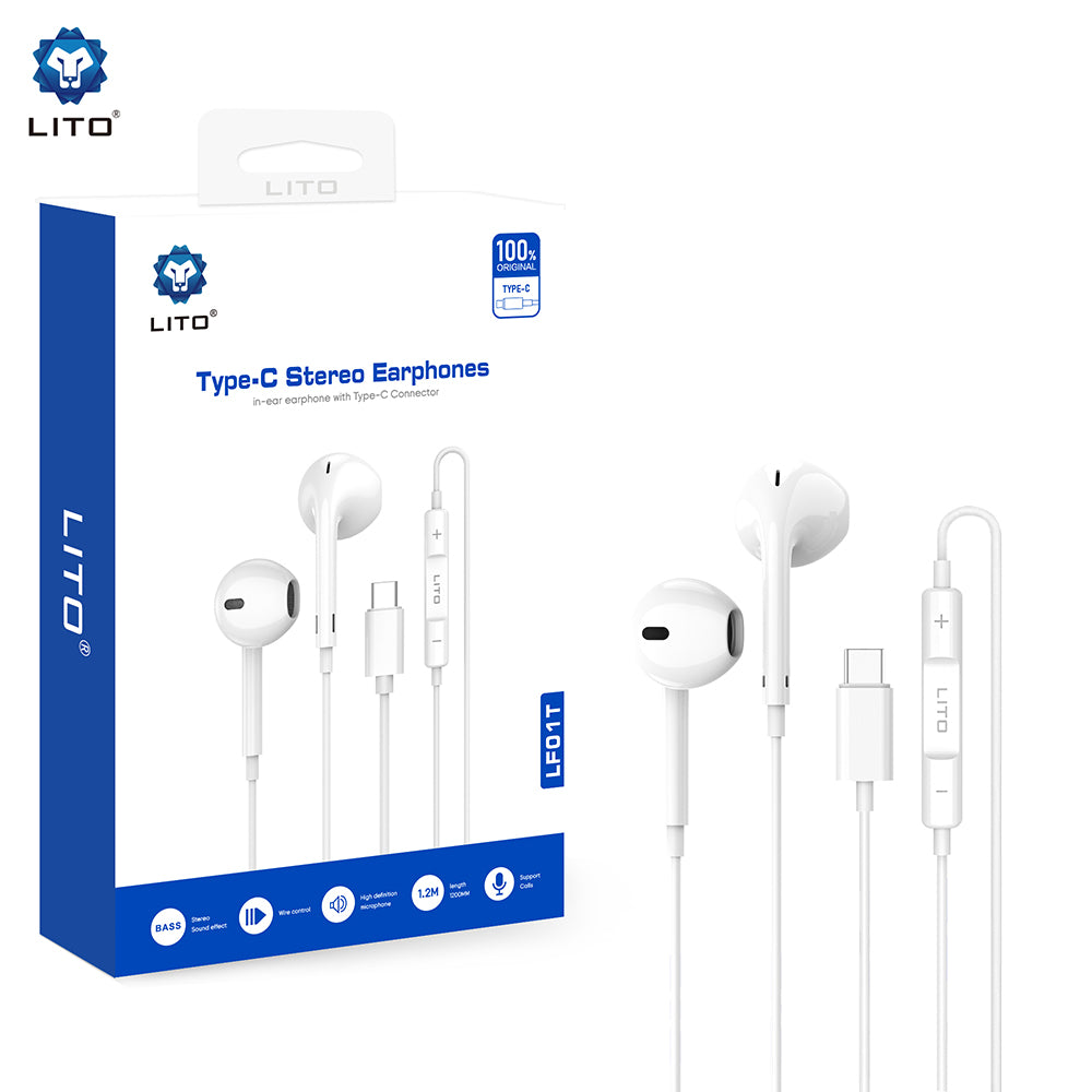 Handsfree USB-C Lito LF01T, Biela