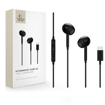Handsfree USB-C Tech-Protect Ultraboost Core G2, Čierna
