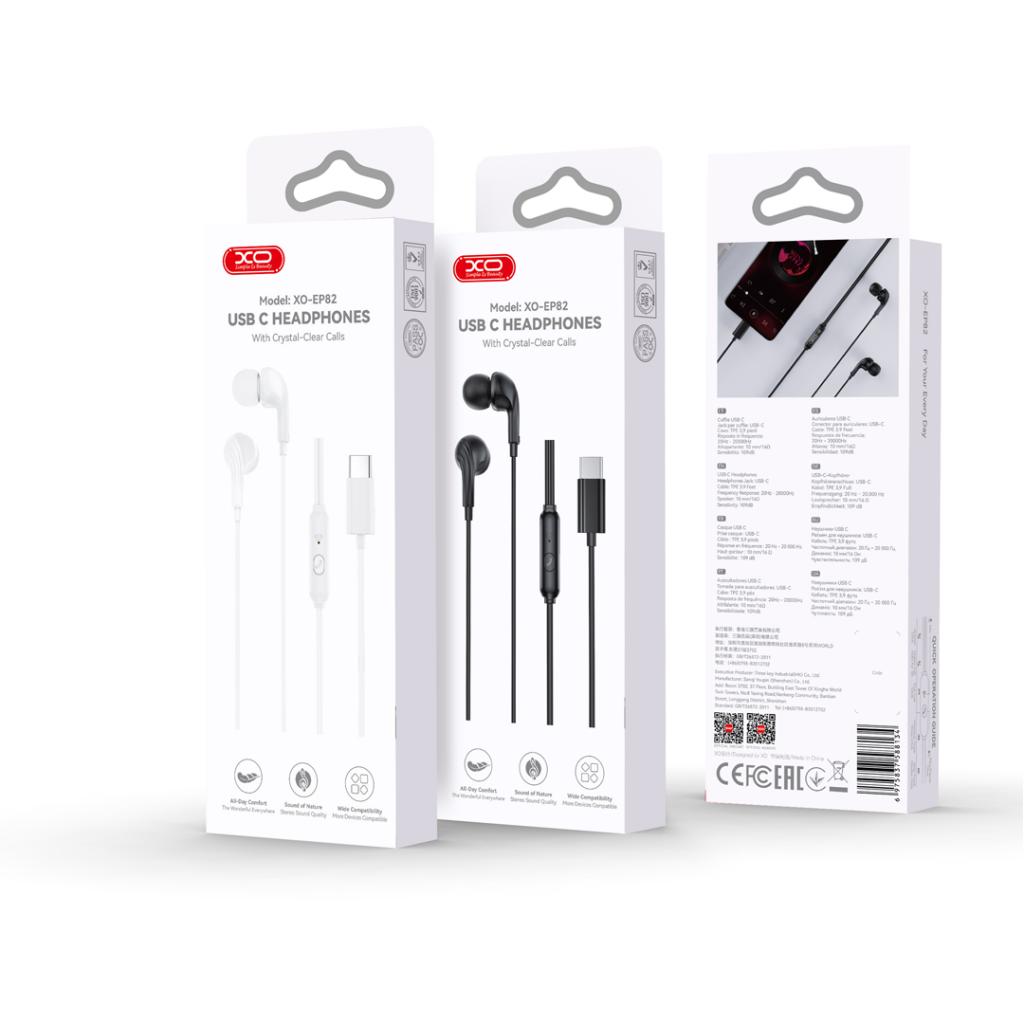 Handsfree USB-C XO Design EP82, Biela