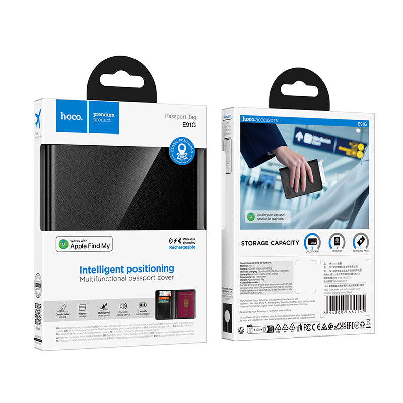 HOCO SmartTag Passport E91G pre iOS Series, Čierna