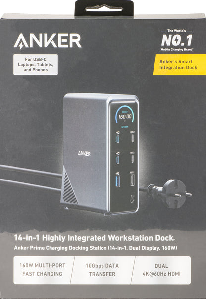 Multifunkčný Hub Anker Prime 737, 2 x USB-A 3.0 - 3 x USB-A - 5 x USB-C - 2 x HDMI - 1 x Jack 3.5mm - 1 x RJ45, Čierny A83B63A1