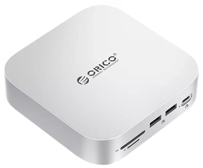 Multifunkčný hub Orico MiniLink M48PR pre Apple Mac Mini M4, 9v1, strieborný