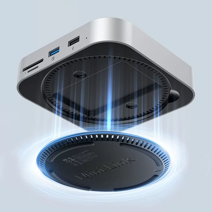 Multifunkčný hub Orico MiniLink M48PR pre Apple Mac Mini M4, 9v1, strieborný