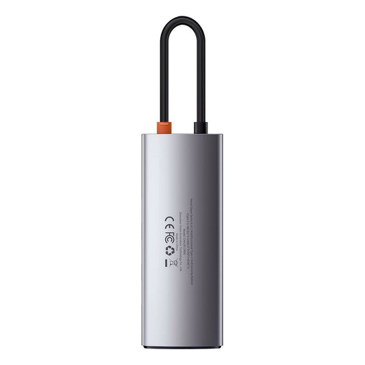 Hub USB-C Baseus Metal Gleam, 3 x USB-A 3.0 - 1 x USB-C - 1 x HDMI, Sivý CAHUB-CX0G