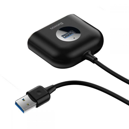Hub USB Baseus Square, 1 x USB-A 3.0 - 3 x USB-A, Čierny CAHUB-AY01