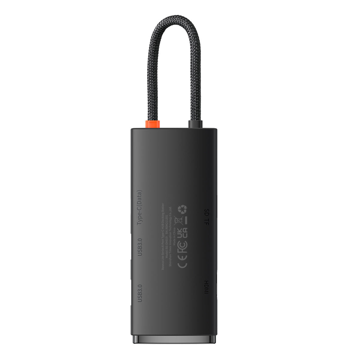 Hub USB-C Baseus, 2 x USB-A 3.0 - 1 x USB-C - 1 x HDMI - 1 x SD - 1 x microSD, Čierny WKQX050001