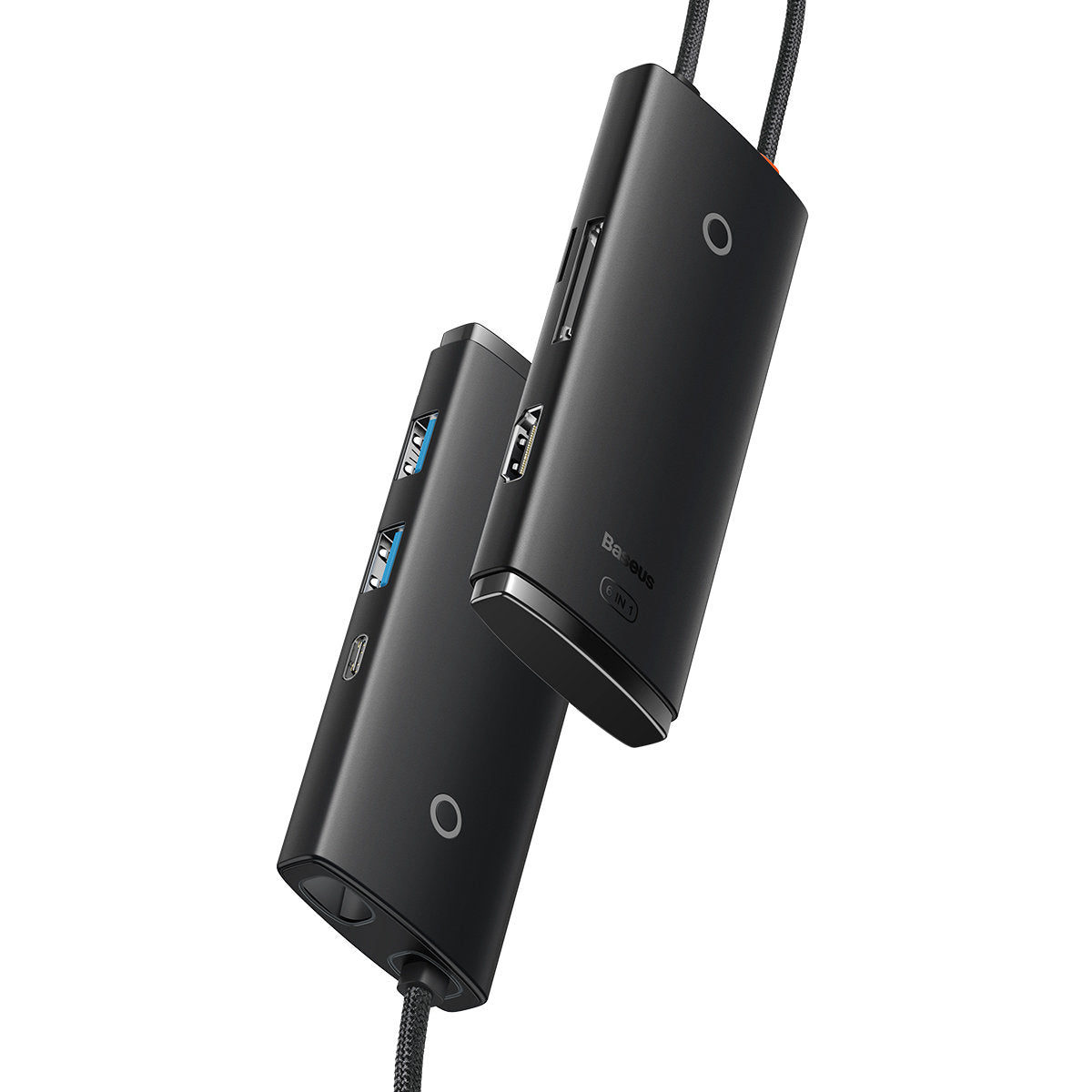 Hub USB-C Baseus, 2 x USB-A 3.0 - 1 x USB-C - 1 x HDMI - 1 x SD - 1 x microSD, Čierny WKQX050001
