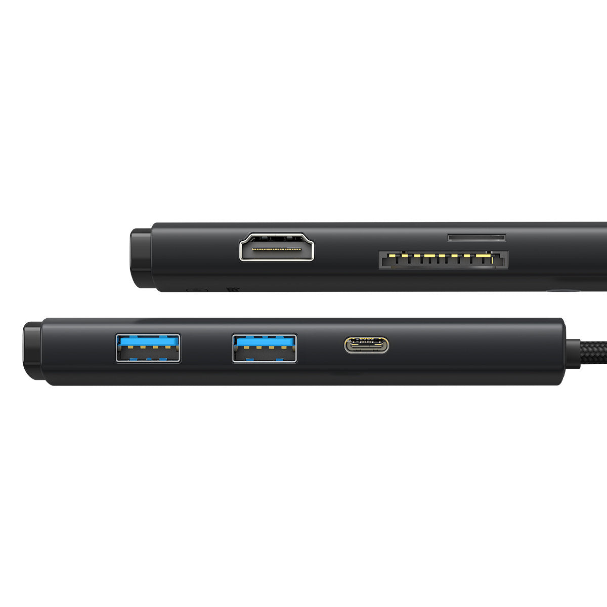 Hub USB-C Baseus, 2 x USB-A 3.0 - 1 x USB-C - 1 x HDMI - 1 x SD - 1 x microSD, Čierny WKQX050001