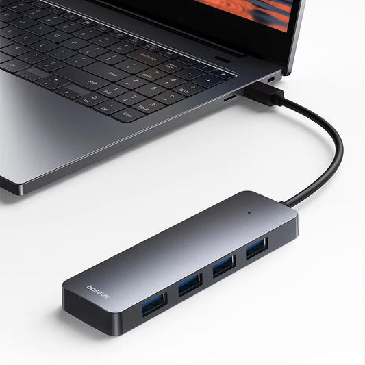 Hub USB Baseus UltraJoy Lite, 4 x USB-A 3.0, Sivý B0005280B811-00