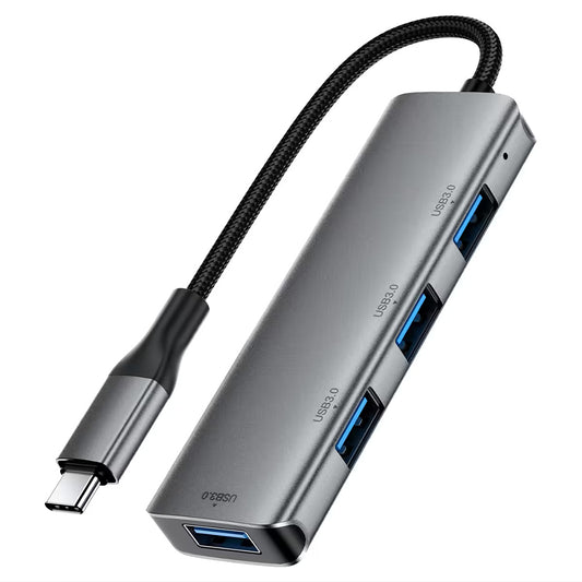 Hub USB-C Acefast J15, 4v1, Sivý