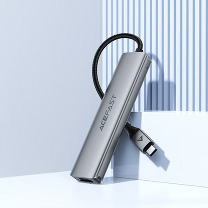 Hub USB-C Acefast J16, 5v1, Sivý