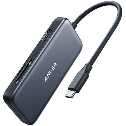 Hub USB-C Anker, 2 x USB-A 3.0 - 1 x HDMI - 1 x SD - 1 x microSD, Čierny A8334HA1